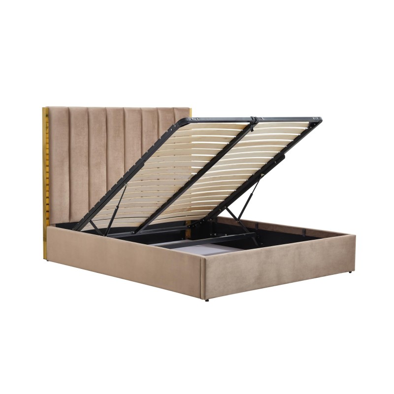 PALAZZO łóżko 160, beżowy / złoty (3p 1szt)