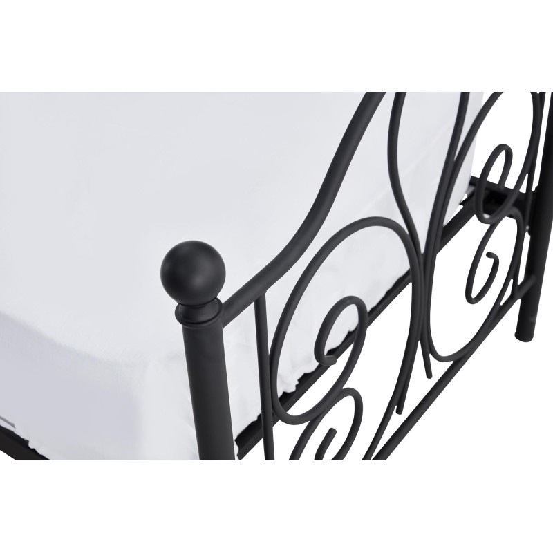 PANAMA 120 cm łóżko metalowe czarny (2p 1szt)