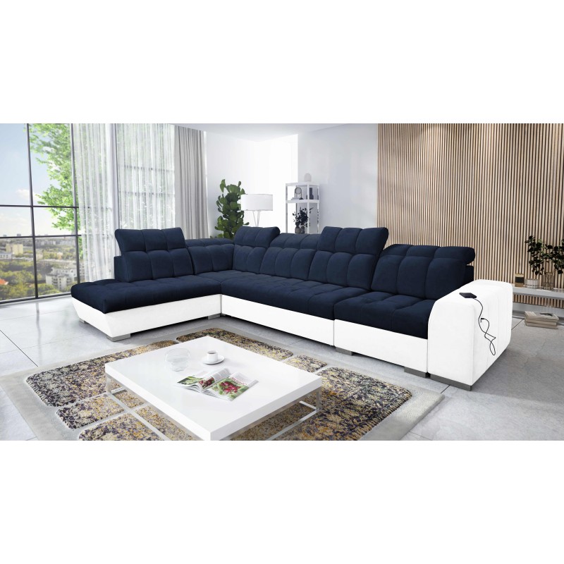 Prisma XI corner sofa with sleeping function and USB port - elegance and comfort Prisma XI corner sofa with sleeping function and USB port - elegance and comfort
