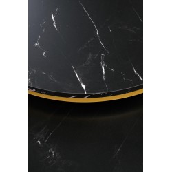 PAOLA zestaw 2 ław, czarny marmur / złoty (1p 1szt)