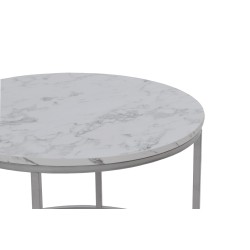 PAOLA zestaw 2 ław, marmur / srebrny (1p 1szt)