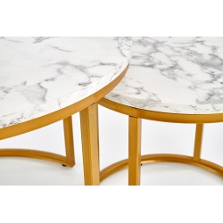 PAOLA zestaw 2 ław, marmur / złoty (1p 1szt)