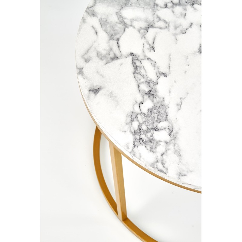 PAOLA zestaw 2 ław, marmur / złoty (1p 1szt)