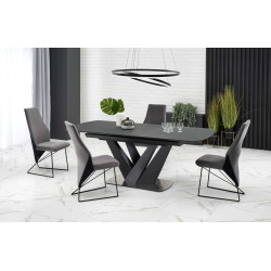 PATRIZIO stół rozkładany blat - ciemny popiel, noga - czarny (2p 1szt)