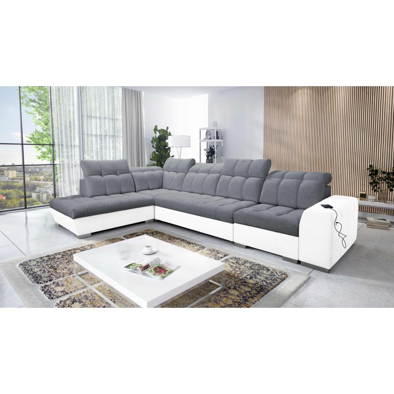 Prisma XI corner sofa with sleeping function and USB port - elegance and comfort Prisma XI corner sofa with sleeping function and USB port - elegance and comfort