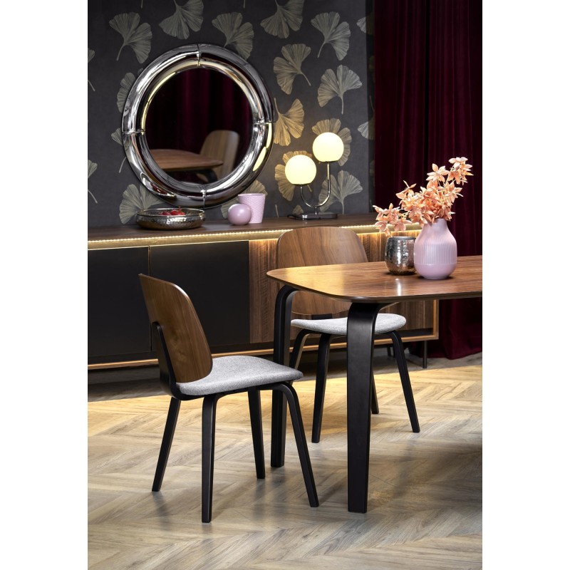 PEDRO stół, blat - orzechowy, noga - czarny (2p 1szt)