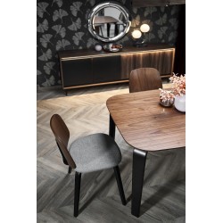 PEDRO stół, blat - orzechowy, noga - czarny (2p 1szt)