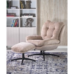PESTO fotel z podnóżkiem / funkcja kołyski, beżowy