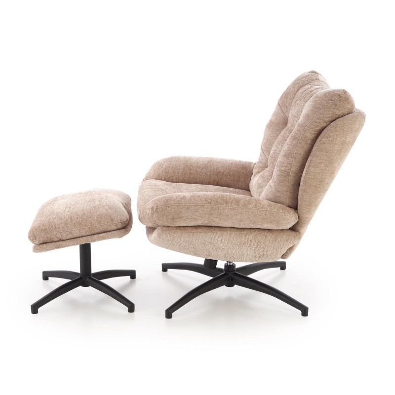 PESTO fotel z podnóżkiem / funkcja kołyski, beżowy