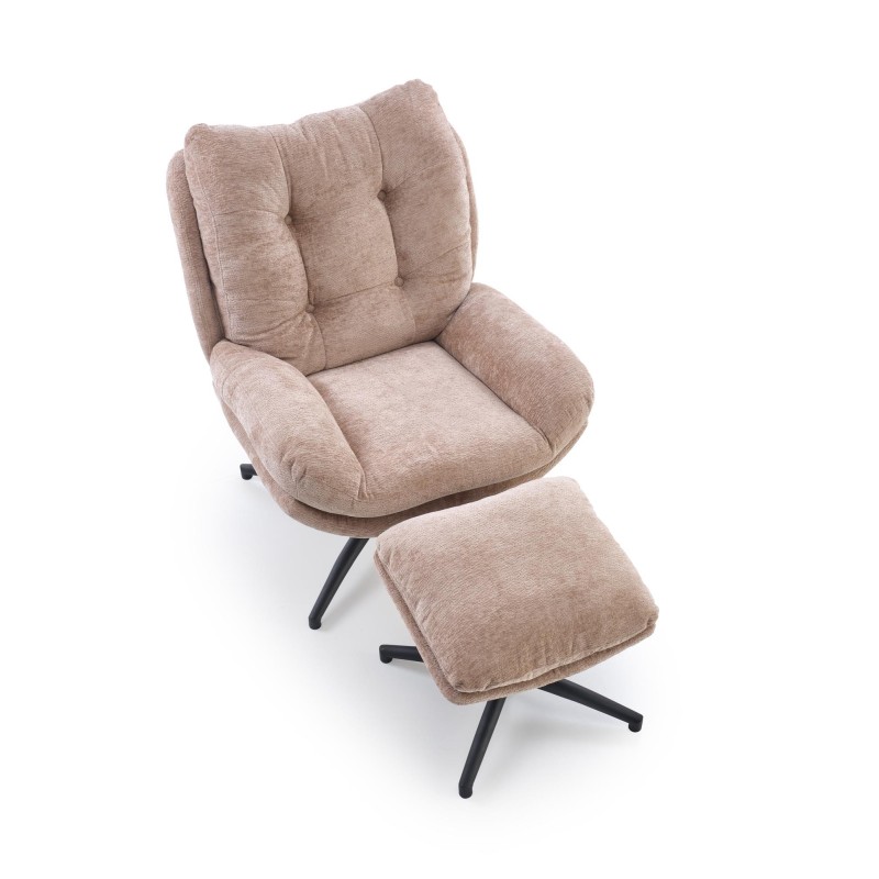 PESTO fotel z podnóżkiem / funkcja kołyski, beżowy