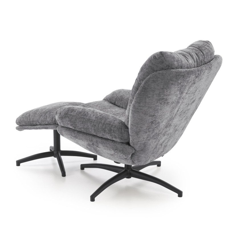 PESTO fotel z podnóżkiem / funkcja kołyski, popielaty