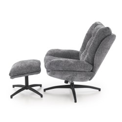 PESTO fotel z podnóżkiem / funkcja kołyski, popielaty