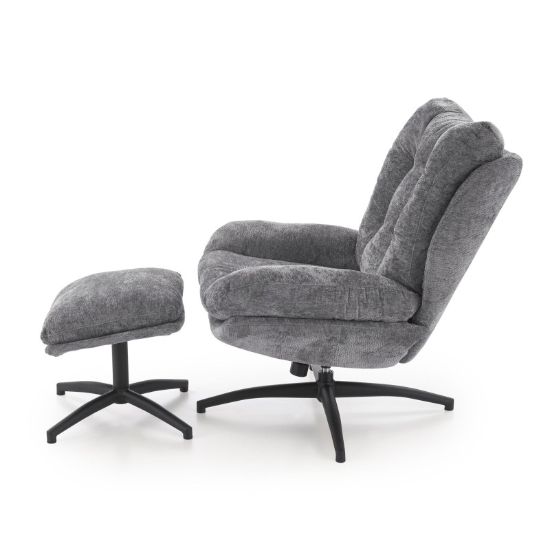 PESTO fotel z podnóżkiem / funkcja kołyski, popielaty