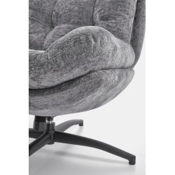 PESTO fotel z podnóżkiem / funkcja kołyski, popielaty