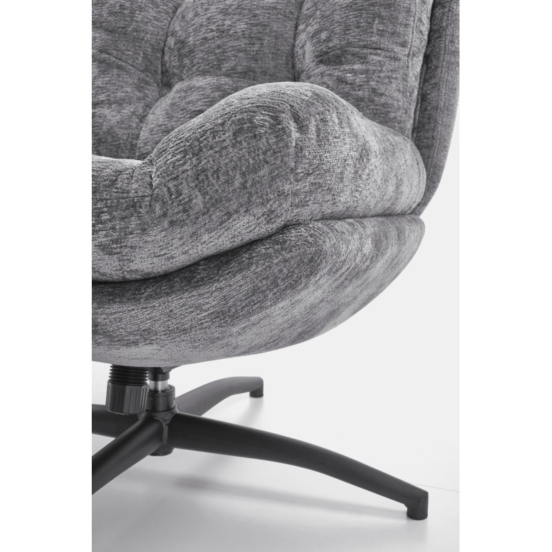 PESTO fotel z podnóżkiem / funkcja kołyski, popielaty