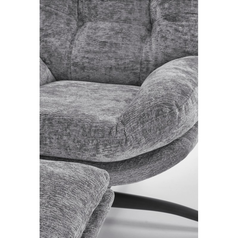 PESTO fotel z podnóżkiem / funkcja kołyski, popielaty