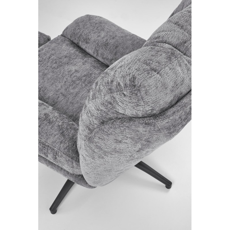 PESTO fotel z podnóżkiem / funkcja kołyski, popielaty