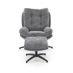 PESTO fotel z podnóżkiem / funkcja kołyski, popielaty