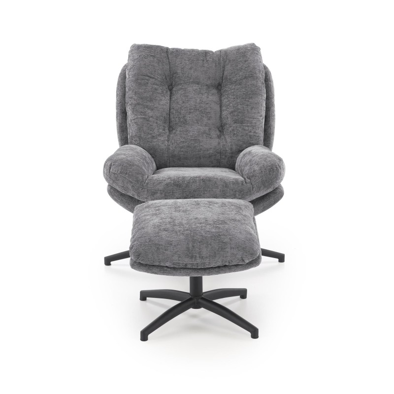 PESTO fotel z podnóżkiem / funkcja kołyski, popielaty