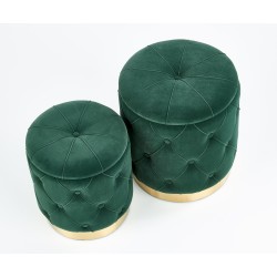 POLLY zestaw 2 puf, ciemny zielony (1p 1kpl)