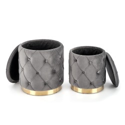 POLLY zestaw 2 puf, popiel (1p 1kpl)