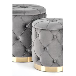 POLLY zestaw 2 puf, popiel (1p 1kpl)