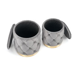 POLLY zestaw 2 puf, popiel (1p 1kpl)