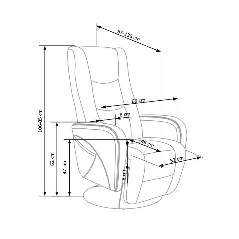 PULSAR recliner z funkcją masażu cappuccino