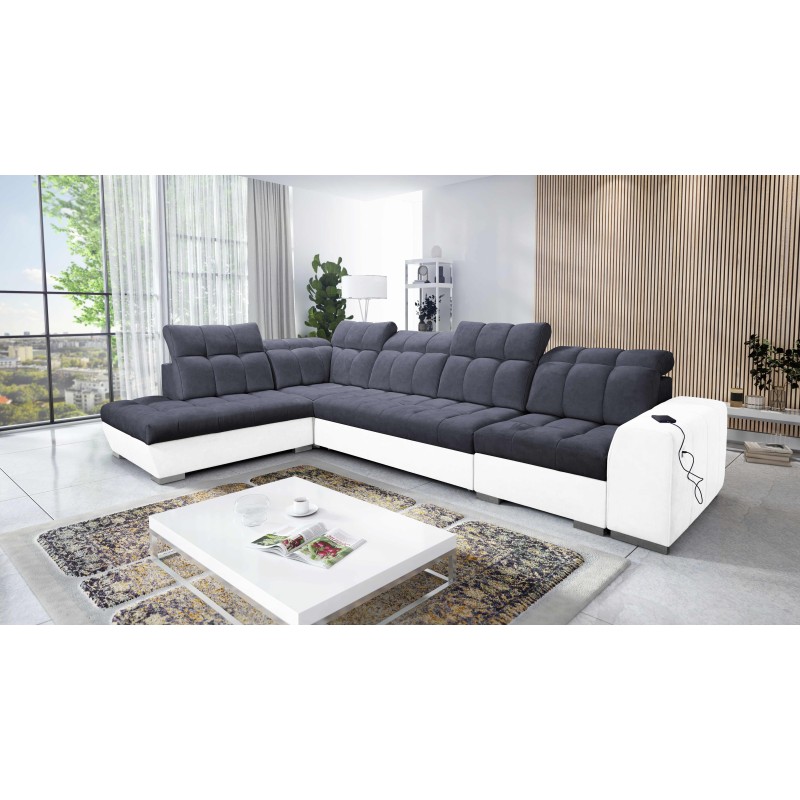 Prisma XI corner sofa with sleeping function and USB port - elegance and comfort Prisma XI corner sofa with sleeping function and USB port - elegance and comfort
