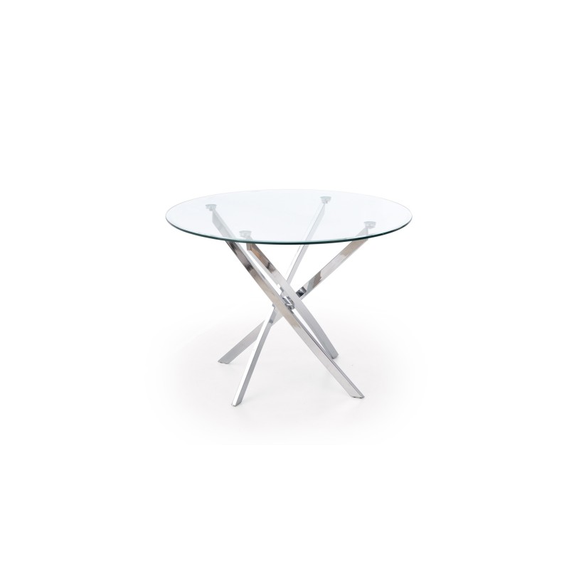 RAYMOND stół, blat - transparentny, nogi - chrom (2p 1szt)