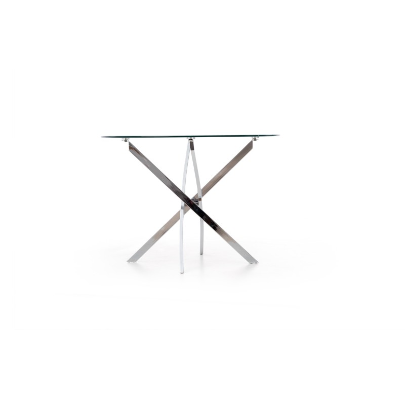 RAYMOND stół, blat - transparentny, nogi - chrom (2p 1szt)