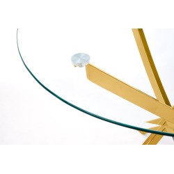 RAYMOND stół, blat - transparentny, nogi - złoty (2p 1szt)