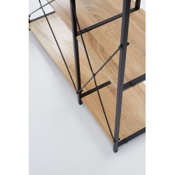 REG19 regał dąb sonoma / czarny (1p 1szt)