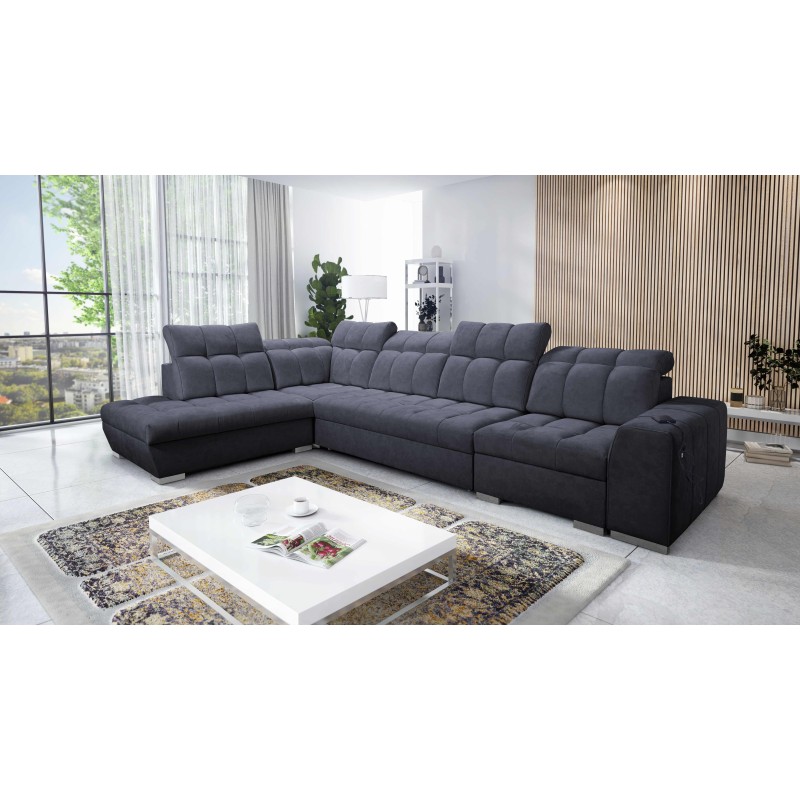 Prisma XI corner sofa with sleeping function and USB port - elegance and comfort Prisma XI corner sofa with sleeping function and USB port - elegance and comfort