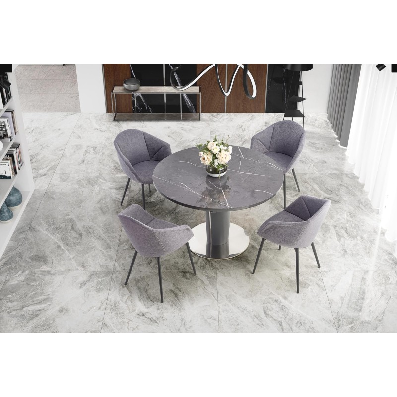 RICARDO stół rozkładany popielaty marmur (3p 1szt)