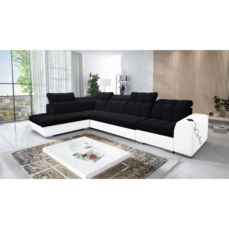 Prisma XI corner sofa with sleeping function and USB port - elegance and comfort Prisma XI corner sofa with sleeping function and USB port - elegance and comfort