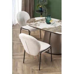 ROBINSON stół rozkładany, beżowy marmur / cappuccino / czarny (3p 1szt)