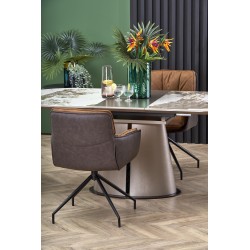 ROBINSON stół rozkładany, beżowy marmur / cappuccino / czarny (3p 1szt)