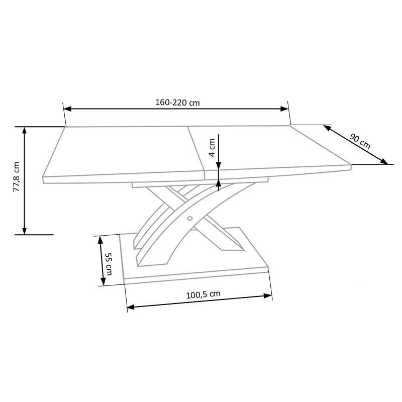 SANDOR 2 stół czarny (3p 1szt)