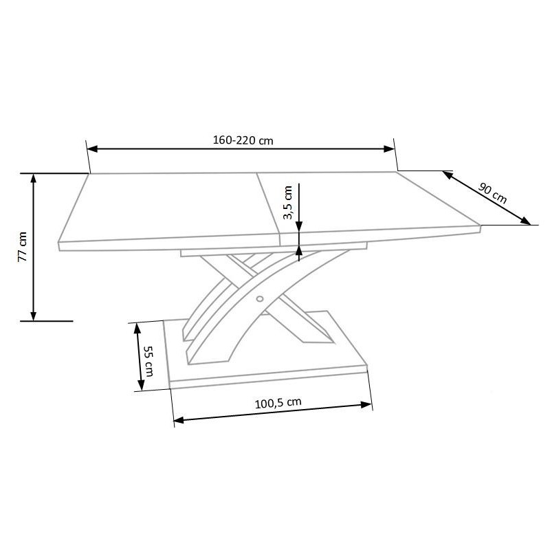 SANDOR stół rozkładany dąb złoty (3p 1szt)