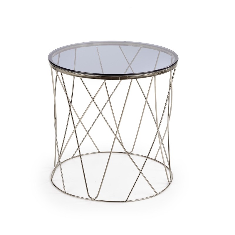 SELENA ława, stelaż - chrom, szkło - dymiony (1p 1szt)