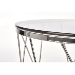 SELENA ława, stelaż - chrom, szkło - dymiony (1p 1szt)