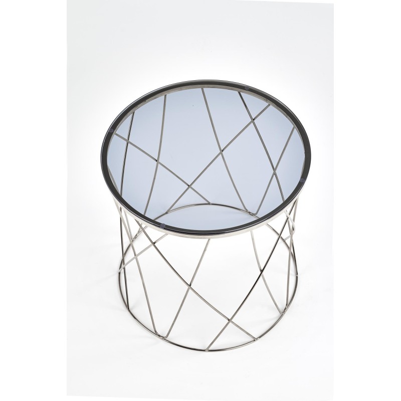 SELENA ława, stelaż - chrom, szkło - dymiony (1p 1szt)