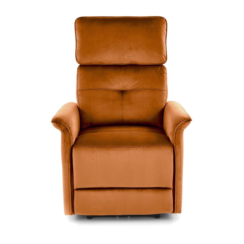 SEMIR fotel z funkcja elektrycznego rozkładania / gniazdo USB, cynamonowy (2p 1szt)