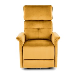 SEMIR fotel z funkcja elektrycznego rozkładania / gniazdo USB, musztardowy (2p 1szt)