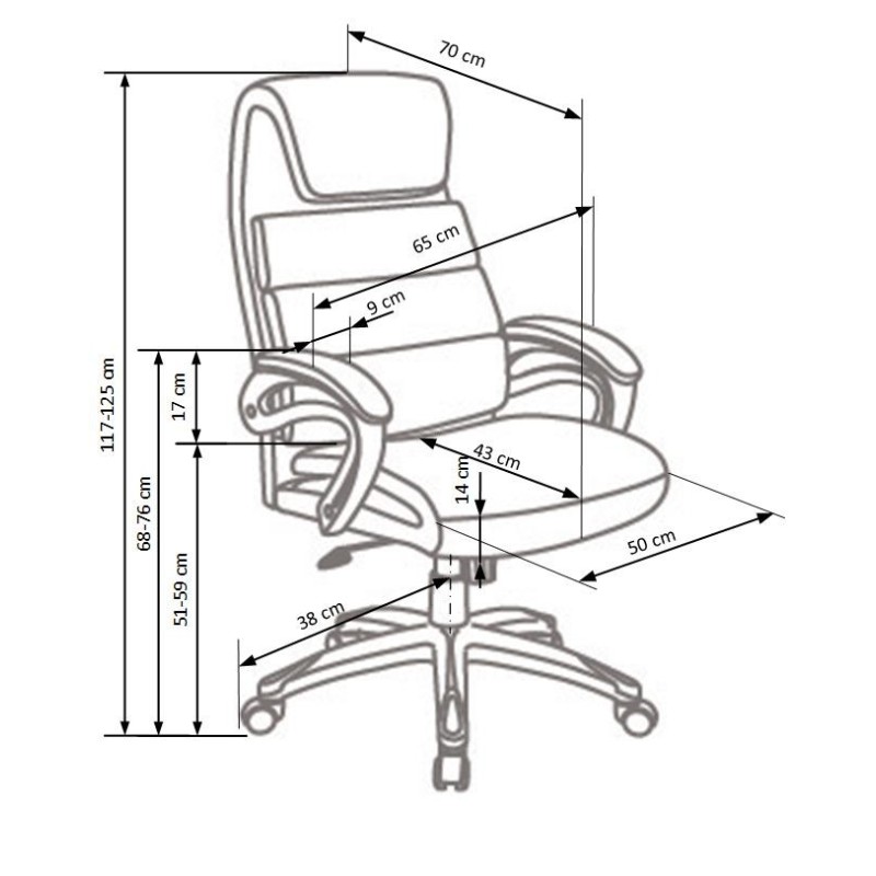 SIDNEY fotel gabinetowy czarny