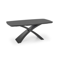 SILVESTRO stół rozkładany blat - ciemny popiel, noga - czarny (2p 1szt)