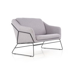 SOFT 2 XL fotel wypoczynkowy podwójny czarny stelaż, jasny popiel (1p 1szt)