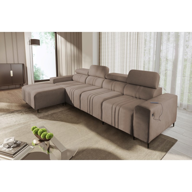 Verona XII Corner Sofa with Sleeping Function Velvet, Vena 14 - A Practical and Elegant Piece of Furniture for Your Living Room Verona XII Corner Sofa with Sleeping Function Velvet, Vena 14 - A Practical and Elegant Piece of Furniture for Your Living Room