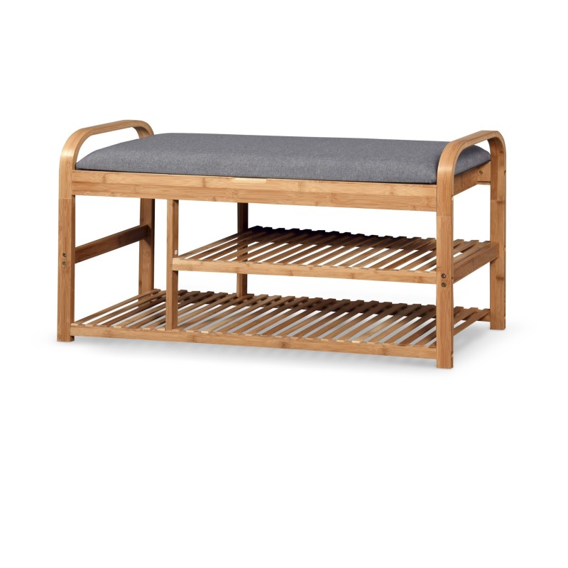 ST13 ławka / stojak na buty bambus - popielaty (1p 1szt)